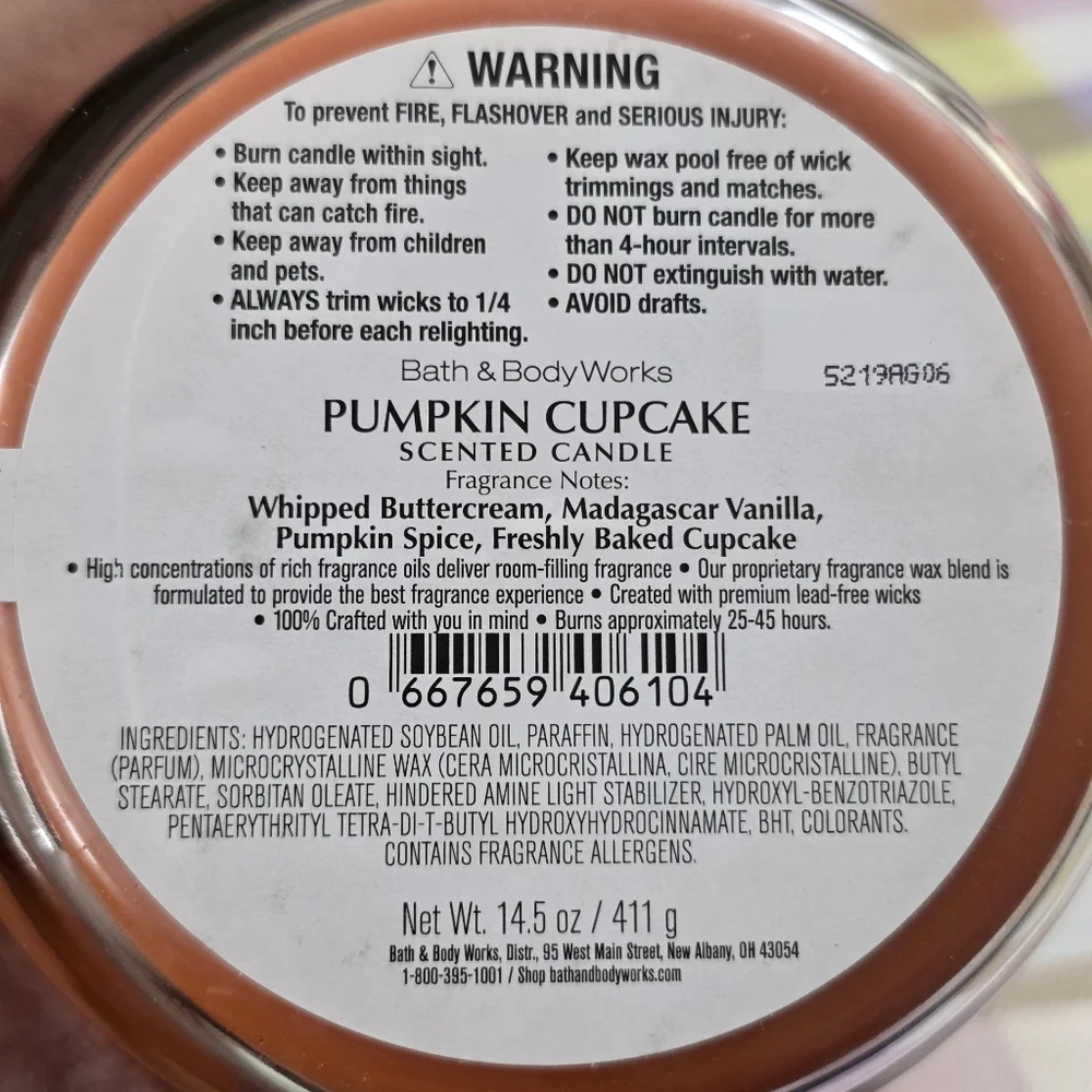 Bath & Body Works Pumpkin Cupcake 3-Wick Candle NEW RARE